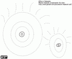 Dessiner et peindre les deux yeux en suivant les lignes en pointillé