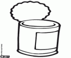 Aliments en conserve. Boite de conserve