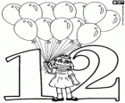 Numéro 12 et Prairie Dawn, la petite fille avec douze ballons