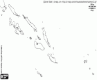 Carte des îles Salomon. Capitale: Honiara. Archipel de l'océan Pacifique Sud