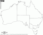 Carte de l'Australie. Capitale: Canberra. Le sixième plus grand pays dans le monde et le plus important en Océanie
