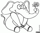 Éléphant avec une fleur