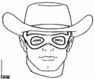 Le visage de l'énigmatique masqués, John Reid, le Lone Ranger