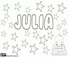 Julia, nom d'origine latine. Sa signification est un descendant de Julius