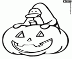 Halloween dans Club Penguin, un pingouin avec une citrouille d'Halloween