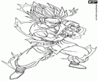 Goku super sayajin 2. Goku lance l'attaque Kamehameha