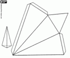 Pyramide triangulaire. Pyramide à trois faces et une base triangulaire, un polyèdre