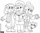 Enfants chantent des chants de Noël