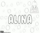 Alina, nom de diverses origines et significations. Il est également utilisé comme forme abrégée des noms comme Rosalina, Pascualina et Messaline entre autres