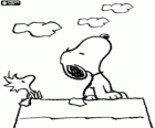 Snoopy et Woodstock en regardant le ciel
