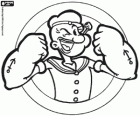 Popeye le marin, célèbre personnage de bande dessinée. Le personnage de Popeye a été créé par EC Segar et d'abord publié en 1929