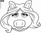 Le visage de Miss Piggy de Muppets. Masque de Miss Piggy