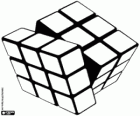 Le cube de Rubik, le puzzle en trois dimensions dans le processus de résolution