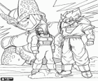 Trois personnages des aventures de Dragon Ball