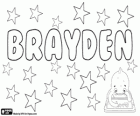 Brayden, nom d'origine gaélique. Variante du Braden, sa signification est le descendant de Bradán