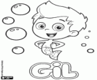 Gil, le garçon de Bubble Guppies avec sa queue de camouflage