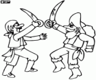 Deux pirates combats dans une bataille