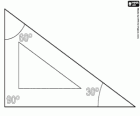 Un instrument de dessin avec la forme d'un triangle scalène formé par les angles de 30 °, 60 ° et 90 °