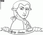 Buste de Wolfgang Amadeus Mozart. Célèbre compositeur autrichien, né en 1756 et décédé en 1791