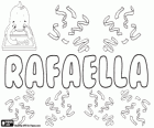 Rafaella, nom d'origine hébraïque. Une des formes féminines pour Raphaël
