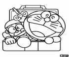 Doraemon et Nobita à l'intérieur d'une valise