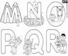 Lettres de la M à R. Alphabet avec personnages de Sesame Street