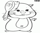 Le hamster Pipsqueak avec une brosse à cheveux. Zhu Zhu Pets