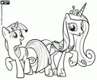 Twilight Sparkle, poney licorne et la princesse Cadance, poney licorne ailée