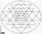 Casse-tête de Mandala Yantra fait avec une séquence de triangles