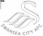 Emblème de Swansea City A.F.C. Club de Football gallois, son surnom est les cygnes, The Swans