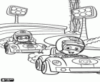 Goby et Nonny pendant la course de voiture Bubble Gupies