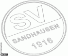 Insigne du SV Sandhausen 1916. Club de football à Sandhausen, Bade-Wurtemberg