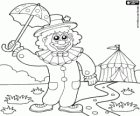 Clown avec parapluie