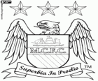 Insigne de Manchester City FC. Club de football de Manchester avec le surnom de The Citizens