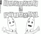 Logo de Bananes en Pyjama avec les deux protagonistes