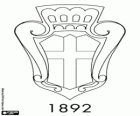 Insigne du FC Pro Vercelli 1892. Club de soccer de Vercelli, ville du Piémont