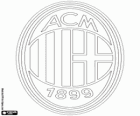 Emblème de l'AC Milan. Club de football basé à Milan, capitale de la Lombardie