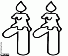 Le nombre onze avec deux bougies allumées