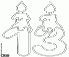 Dessin de remplir avec un treizie et deux bougies