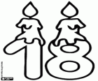 Pour célébrer le dix-huitième anniversaire, un dix-huit avec bougies