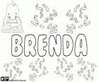 Brenda, nom d'origine incertaine. Ça pourrait être la forme féminine du nom norrois Brand, qui signifie épée