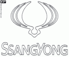 Logo de SsangYong, marque d'automobiles, Corée du Sud