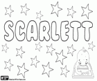 Scarlett, nom d'origine anglaise. Variante de Scarlet