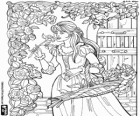 La princesse de Leonora avec des fleurs pour un bouquet