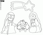 La Sainte famille sous l'étoile de Noël