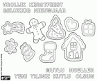 Carte de vœux de Noël et le Nouvelle Année avec des biscuits de Noël, en Néerlandais et en Turc
