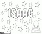 Isaac, nom d'origine hébraïque. Nom biblique dérivé de Itzhak ou Yitzhak, un des trois patriarches