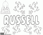 Russell, nom anglais pour enfant. Est le nom de famille anglais Russell. Patronyme d'origine Français, ce qui signifie le petit homme aux cheveux roux
