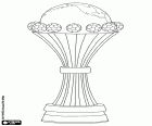 Le trophée de la coupe d'Afrique des Nations. Coupe d'Afrique, compétition de football avec des équipes nationales, organisée par la CAF, la Confédération africaine de Football