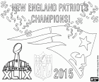 New England Patriots, champions du Super Bowl 2015. Le résultat final du match contre les Seahawks de Seattle a été 28-24. Le quarterback Tom Brady a été nommé MVP de la finale